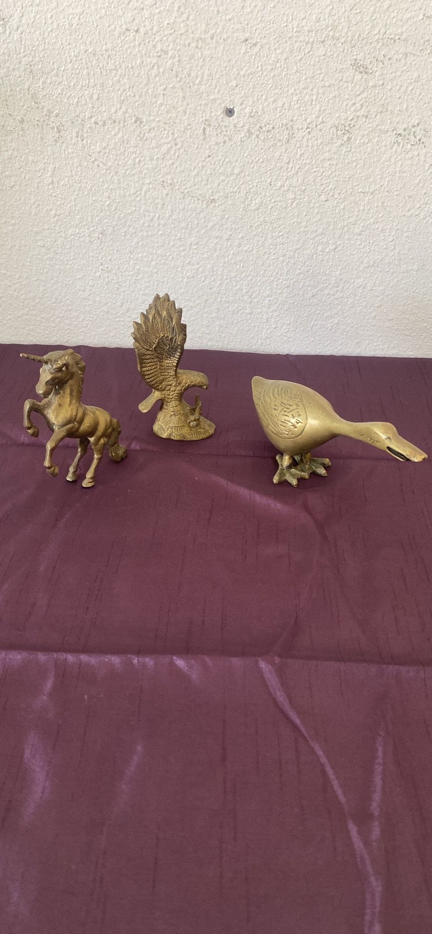 Brass Figurines Lot Of 3 