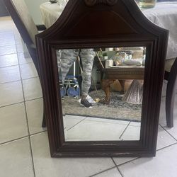 Vintage Solid Wood Mirror 