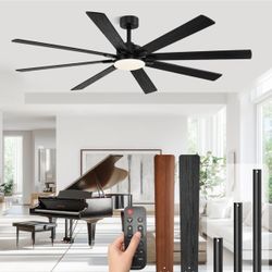 Modern 72 Inch Ceiling Fan W/ Lights & Remote
