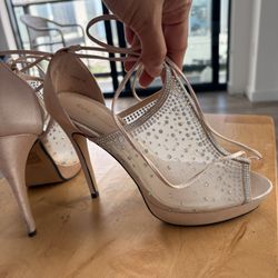 Gold Rhinestone Heels : Couture Pumps 