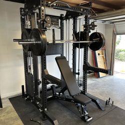 PRO SERIES Ultimate Half Rack Functional Trainer w/Smith Machine Bar | 400lb Stack | Gym Equipment | Fitness | Commercial | Squat Rack 