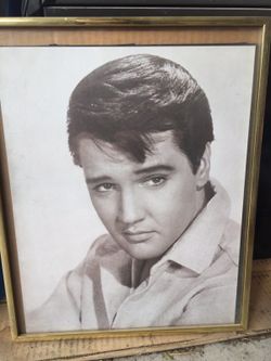 Black and white Elvis Presley framed photo