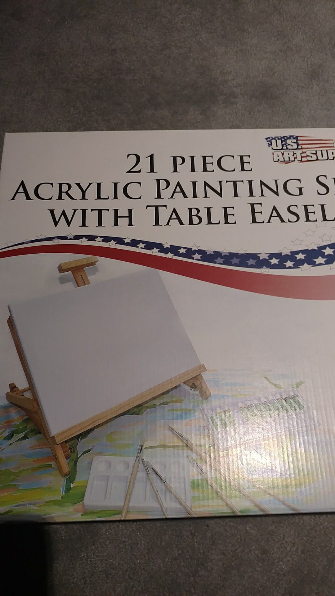 21 Piece Acrylic Painting Set with Table Easel v