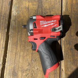 Milwaukee M12 FUEL 12V Lithium-lon Brushless Cordless Stubby 3/8 in. Impact Wrench (Tool-Only)