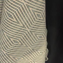 Geometric Blue And White Upholstery Fabric