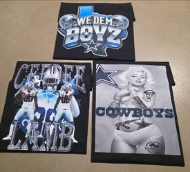 2 for $15 Medium Black Shirts! Cowboys, Saints, Eagles and Halloween Shirts