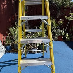 Westward 6 feet Yellow FiberGlass Step Ladder IAA 