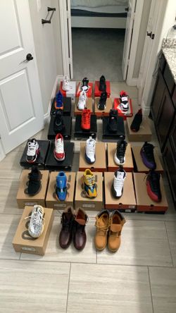 Jordan and Nike, red bottles, timberlands