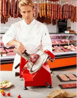Electric Meat Slicer Commercial 300W, 10" Adjustable Deli Food Slicer for Home Kitchen, Stainless Steel Blade 0-12mm Thick for Cold Cut Ham Cheese, ET