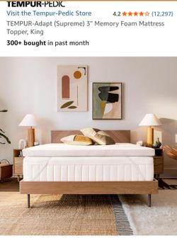 TEMPUR-Adapt (Supreme) 3" Memory Foam Mattress Topper, King