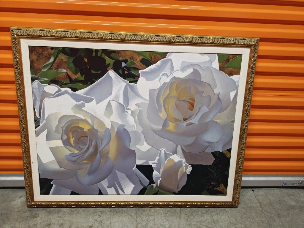 White Radiant Roses By Brian Davis Artwork