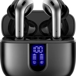 TAGRY Bluetooth Headphones True Wireless Earbuds 60H Playback LED Power Display Earphones with Wireless Charging Case IPX5 Waterproof in-Ear Ear buds 