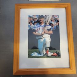 Framed Ted Williams Autographed Photo COA