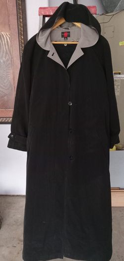 Black Thailand Gallery Trench Coat For Men And Women Style Hood All Season Comfortable