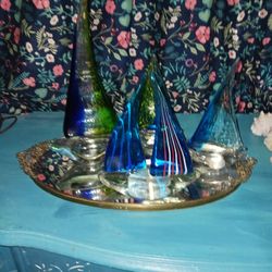 Five Hand Blown Sailboats No Chips Or Cracks