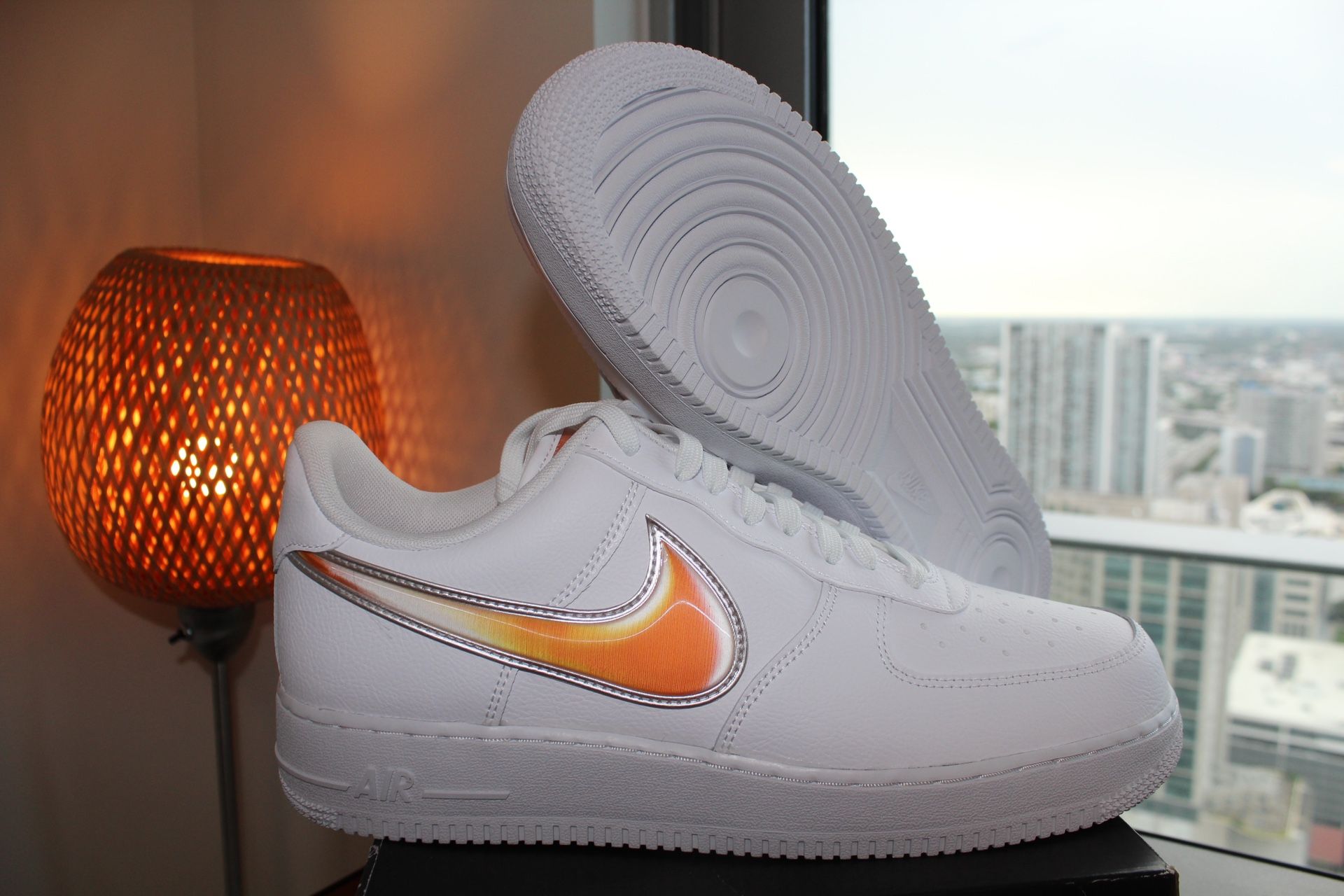 Nike Air Force Low Oversized Orange Swoosh AO2441 102 Size 11