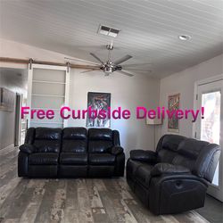 Free Curbside Delivery! Electric Couch And Loveseat Set With Recliners