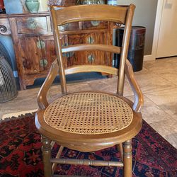 Antique Wooden Chair With Cane Seats 