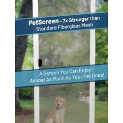 Sliding Screen Door Replacement, Ready-to-Assemble, Easy DIY, White, 36" - PetScreen – Adjustable Patio Screen Door Kit for Openings 78” - 81” Tall – 