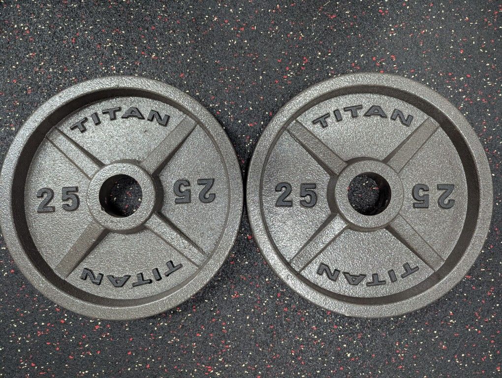 Titan 25lb Cast Iron Olympic Plates - Pair