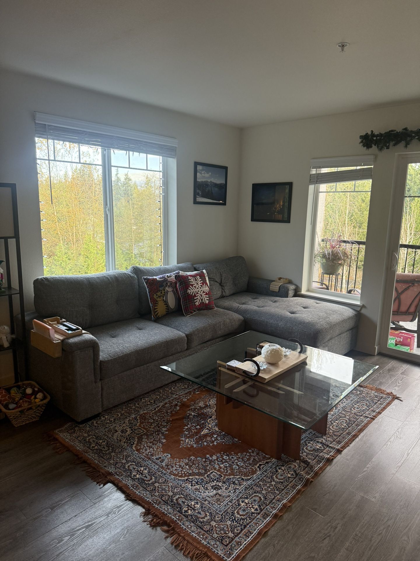 Grey Couch with Left Hand Chaise