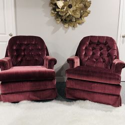 marron color swivel chair-pair