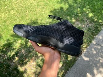 Jordan future triple black leather discount