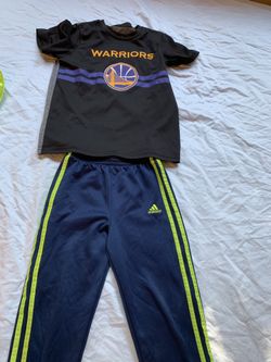 Kids Warriors t-shirt s (8) with adidas pants s (7)
