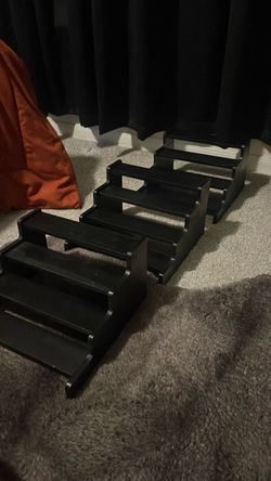 4 tier Black wood cologne stands