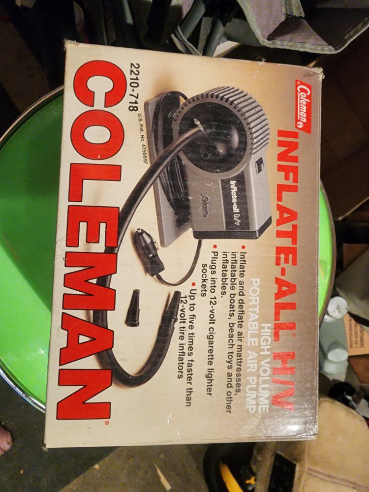 1987 Coleman Inflate-All H/V 12 Volt High Volume Portable Air Pum