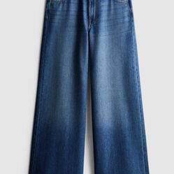 Primark Cotton Denim Mid Rise Wide Leg Jeans