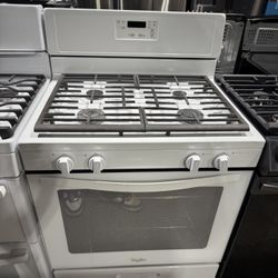 Whirlpool white 4 burner range stove 