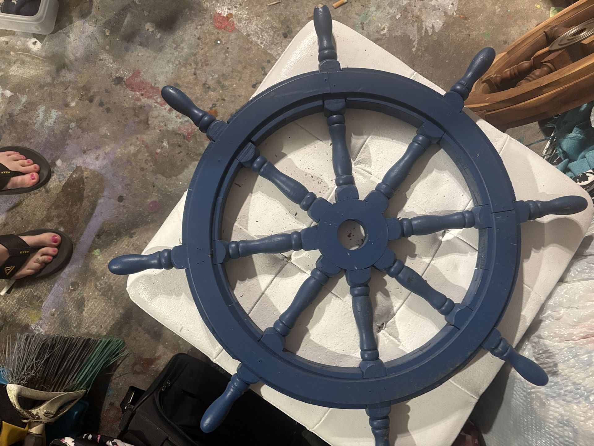 faux ship steering wheel $30