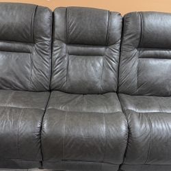 Leather Sofa & Love Seat W/electric Recliners