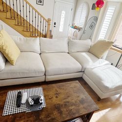 Reversible Sectional Couch - Ivory. Washable Covers