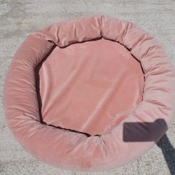 Royal Pet Luxury Velvet Dog Bed Medium Size Orthopedic Memory Foam Blush Color 