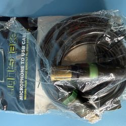 New Lightsnake STUSBXLR10 XLR Microphone To USB Cable For Computer Recording 10’