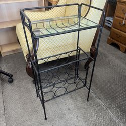 Vintage Wine Rack with Glass Top 