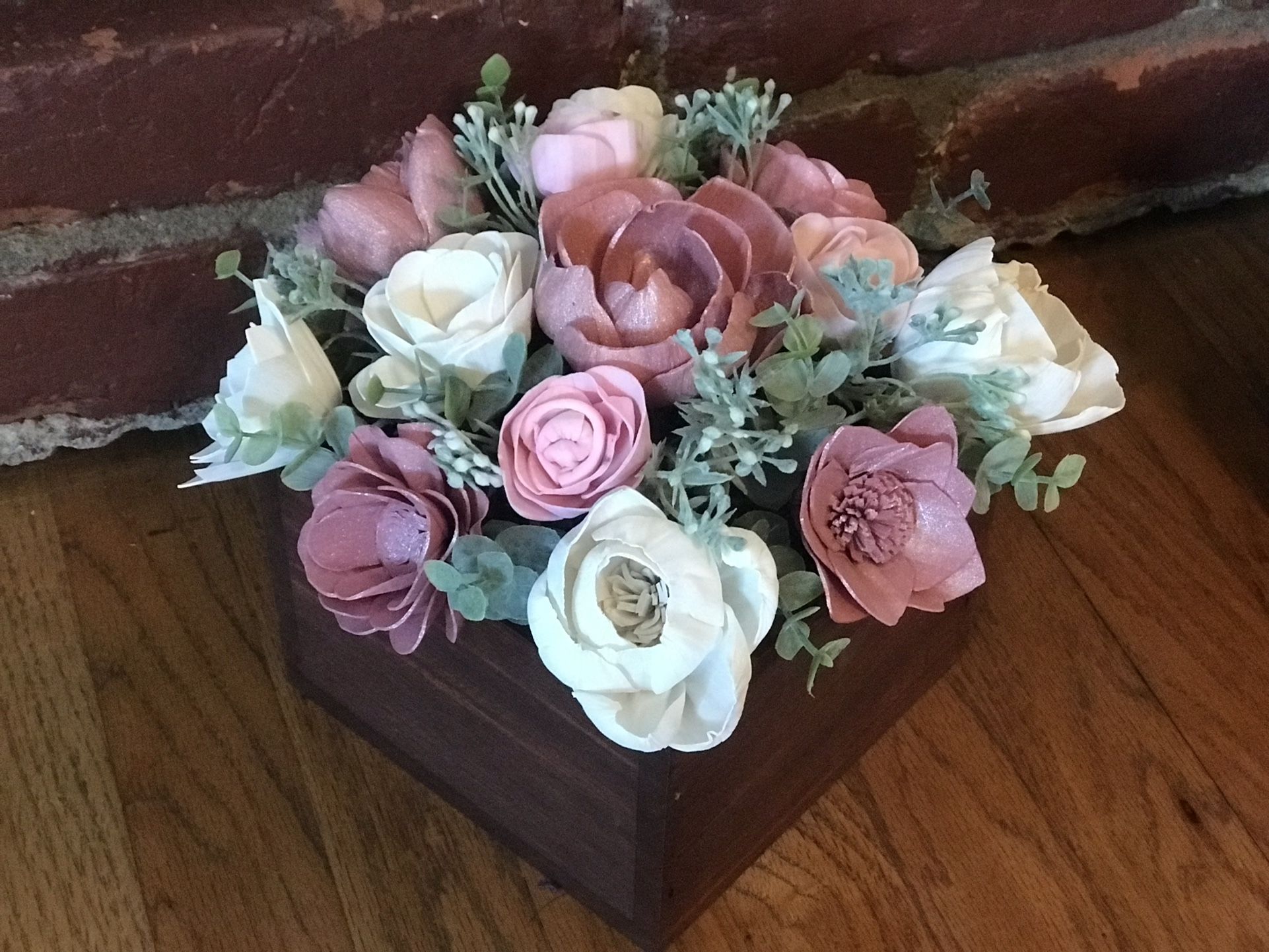 Wood Flowers Centerpieces 
