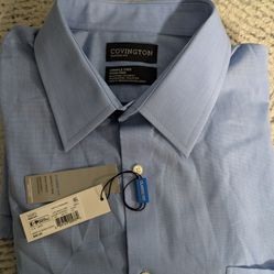 Covington Size 17 1/2 Light Blue Long Sleeve Button Down Shirt