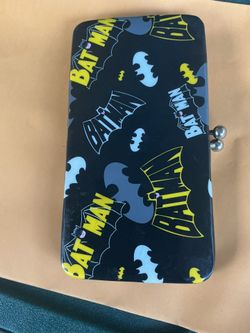 DC Comics Classic TV Series yellow Black Batman Clutch Purse Bag see pics 💕 7x4