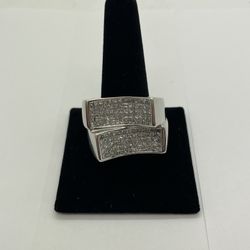 FASHION RING 14KT WHITE GOLD, 5.20ctw NATURAL DIAMOND, 31.6 GRAMS, SIZE 13