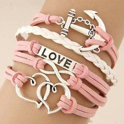 Nice pink with multi charms bracelet new