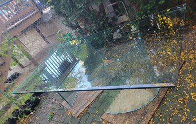 Huge Modern Glass Dining  Conference Table 7 FT Extra Thick Glass