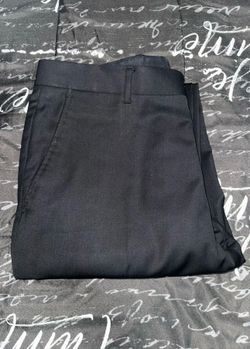 NEW Banana Republic Men’s Black Flat-Front Dress Pants, Size 35W × 32L Clean