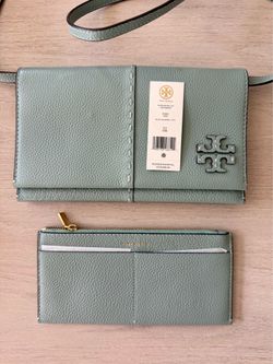 Tory Burch McGraw Wallet Crossbody - Blue/Green