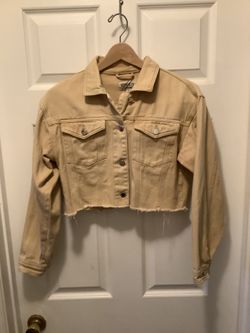 Girls tan denim jacket size small
