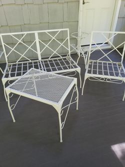 4 Piece White Patio Furniture Set