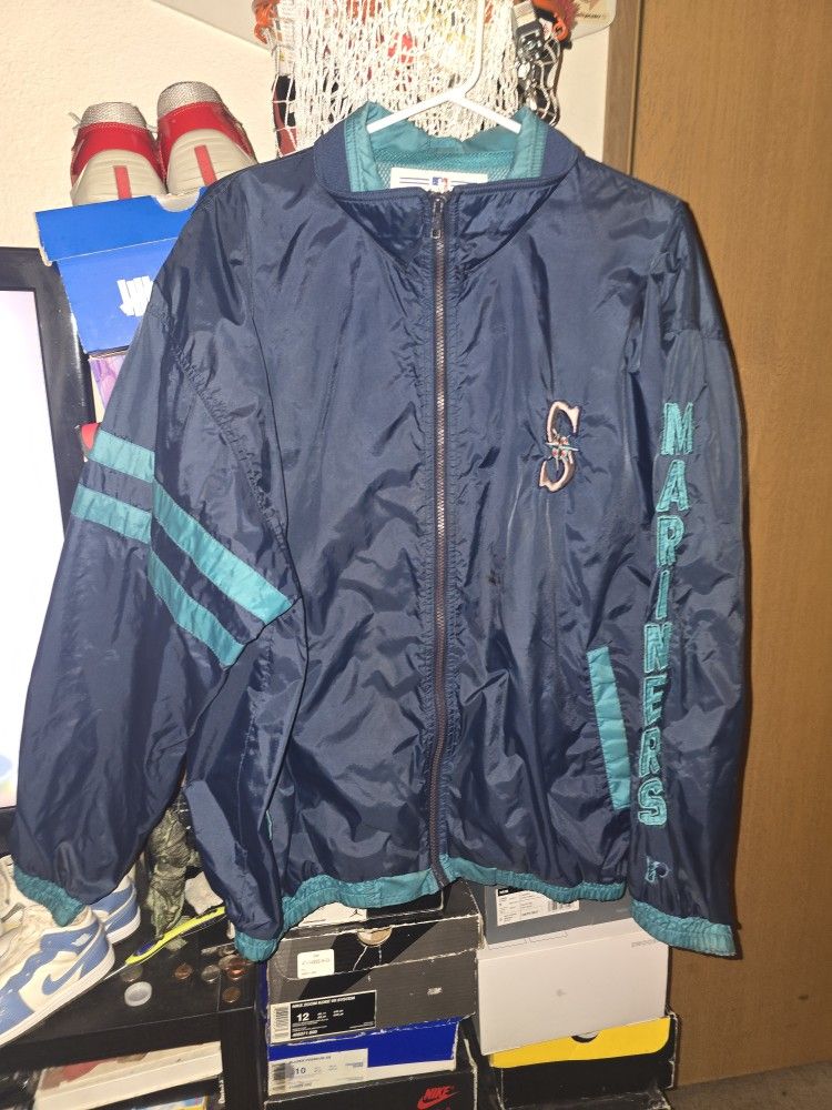Vintage Seattle mariner's pro player windbreaker jacket size large