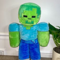 Minecraft Zombie Plush 19" Mojang Jinx 2020 Pillow toy..(#15)